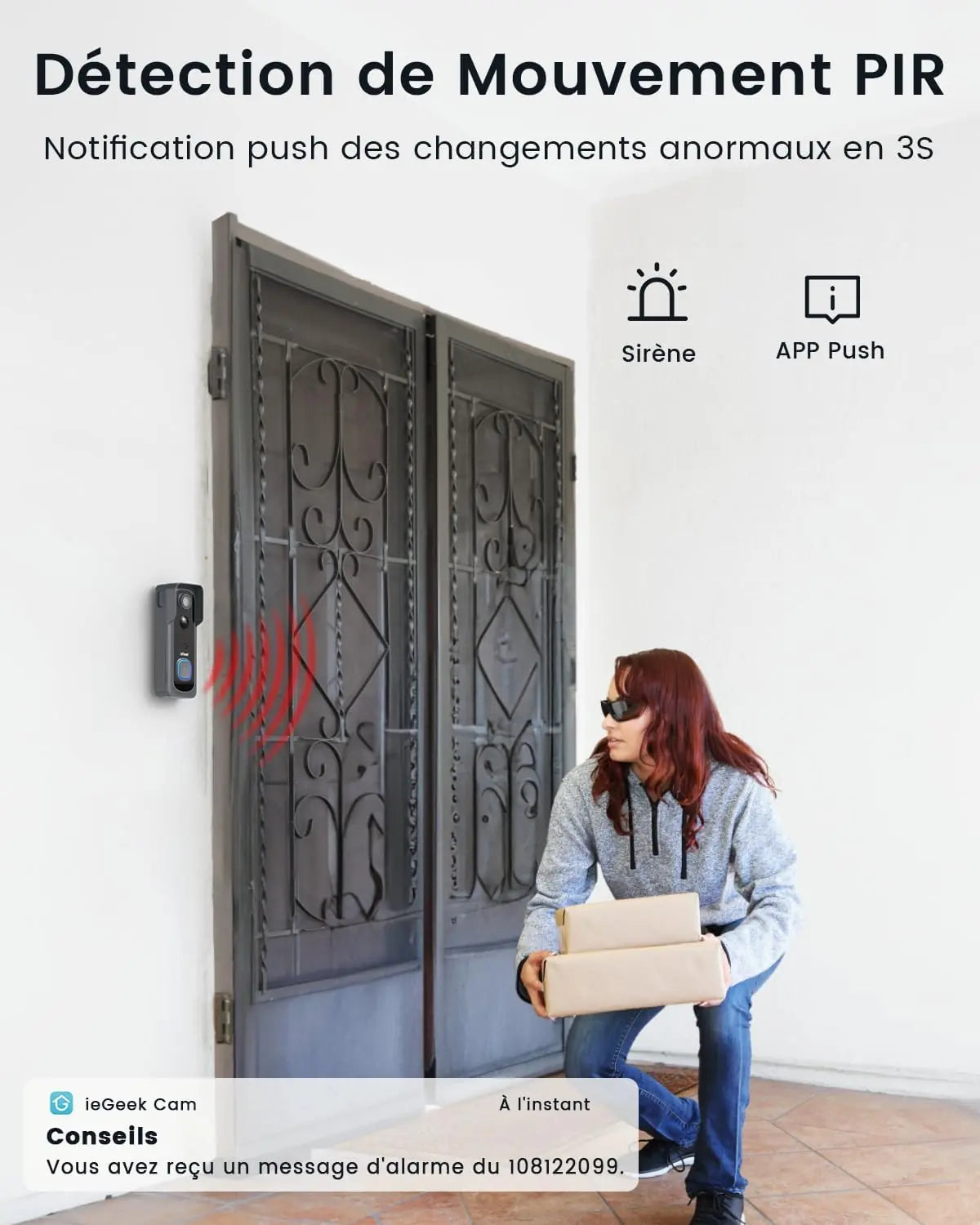 Sonnette d’alarme avec caméra intégré